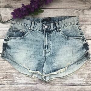 Forever 21 Women's Acid Wash Distressed Frayed Jean shorts Size 28